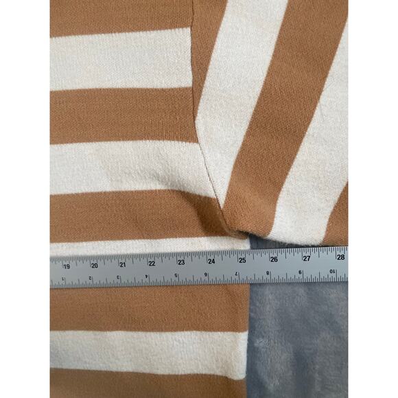 Anthropologie Maeve Carys Mock Neck Stripe Pullover Sweater L Neutral Minimalist - Picture 10 of 13